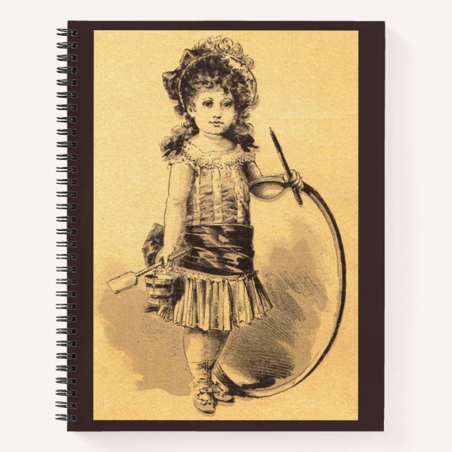Victorian little girl print notebook (Front)