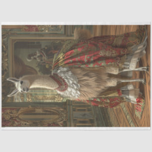 Victorian Llama with Whimsical Twist Decoupage Tissue Paper