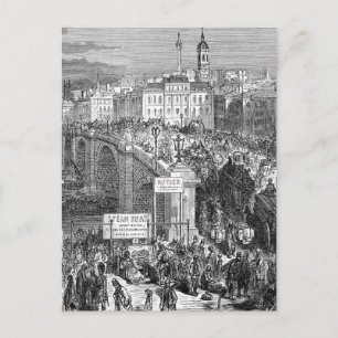 Victorian London -  London Bridge 1872 Postcard