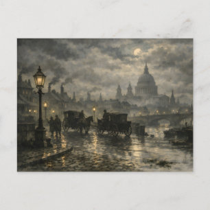Victorian London Nightscape by BurnsInHell Postcard