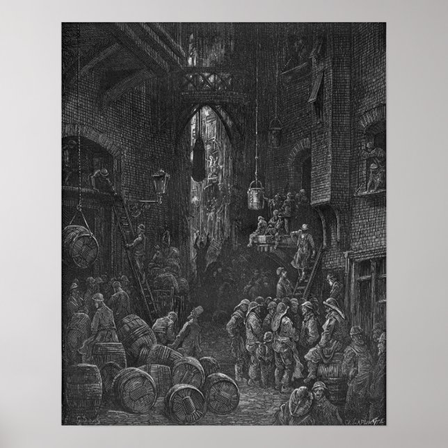 Victorian London - River Side Street Poster (Front)