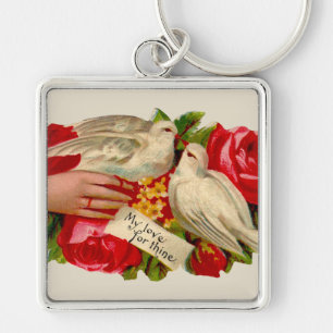 Victorian Love Birds Key Ring