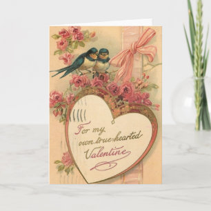 Victorian Love Birds Valentine's Day Card