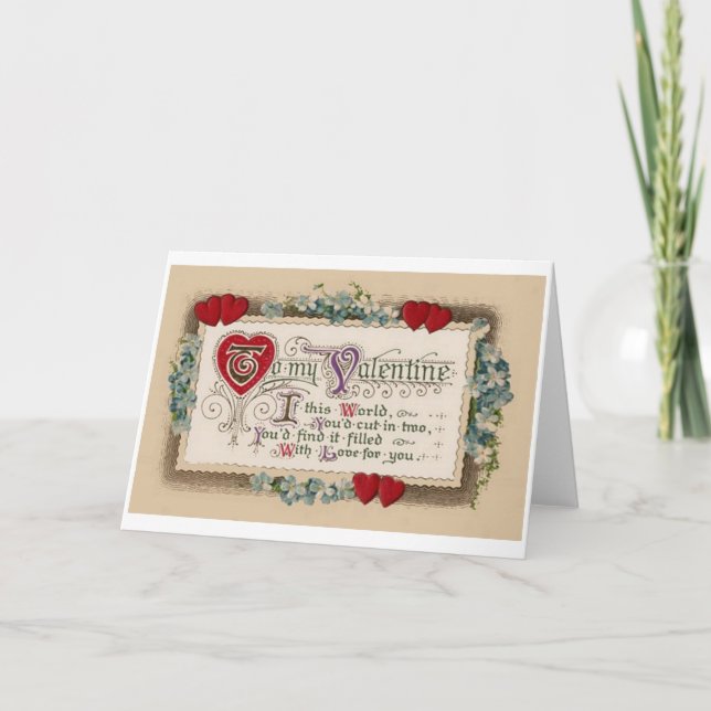 Victorian Love Poem Valentine's Day Card (Front)