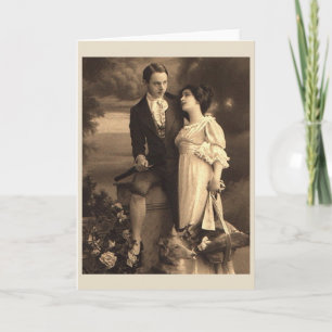 Victorian Lovers Anniversary or Wedding Card