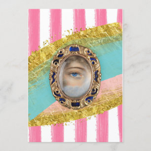 Victorian Lover's Eye, original art,  invitation