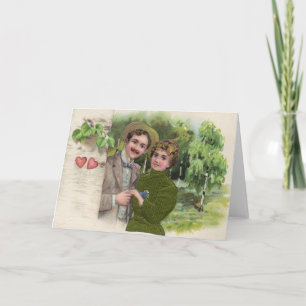 Victorian Loving Couple Greeting Card