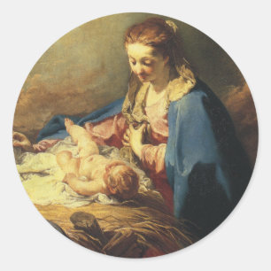 Victorian Madonna and Child Christmas sticker