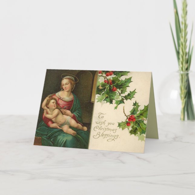Victorian Madonna Christmas Card (Front)