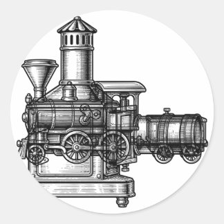 Victorian Magic Lantern Engraving Vintage Optical Classic Round Sticker