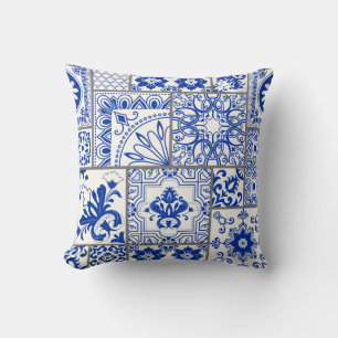 Victorian Majolica: Patchwork Tile Pattern. Cushion