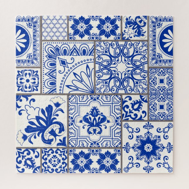 Victorian Majolica: Patchwork Tile Pattern. Jigsaw Puzzle (Vertical)