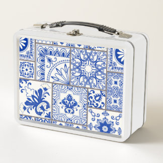 Victorian Majolica: Patchwork Tile Pattern. Metal Lunch Box