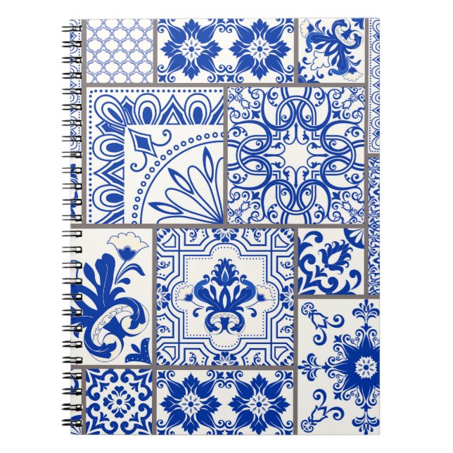 Victorian Majolica: Patchwork Tile Pattern. Notebook (Front)