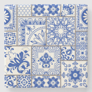 Victorian Majolica: Patchwork Tile Pattern. Stone Coaster