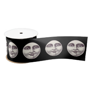 Victorian man in the moon ribbon satin ribbon