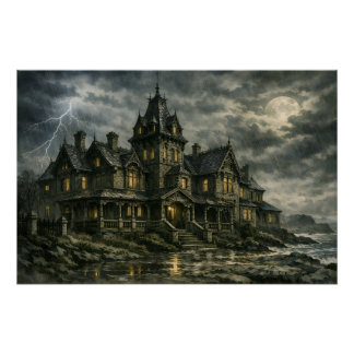 Victorian Mansion by BurnsInHell Poster