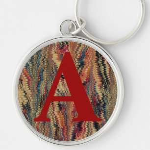 Victorian Marbled Paper Personalised Initial Key Ring