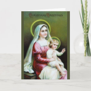 Victorian Mary and Baby Jesus Christmas Card