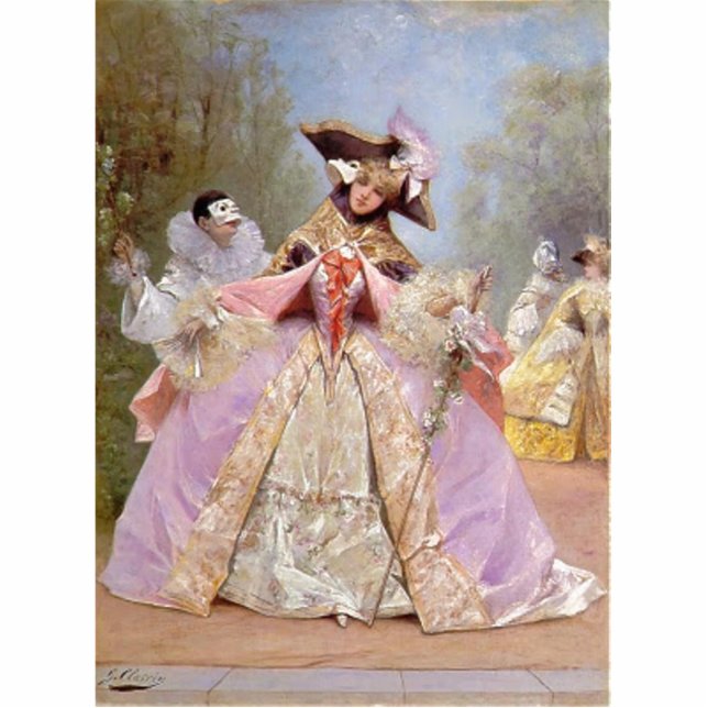 Victorian Masquerade Ball Photo Sculpture Magnet (Front)