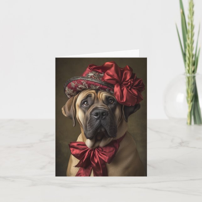 Victorian Mastiff Christmas Holiday Card (Front)