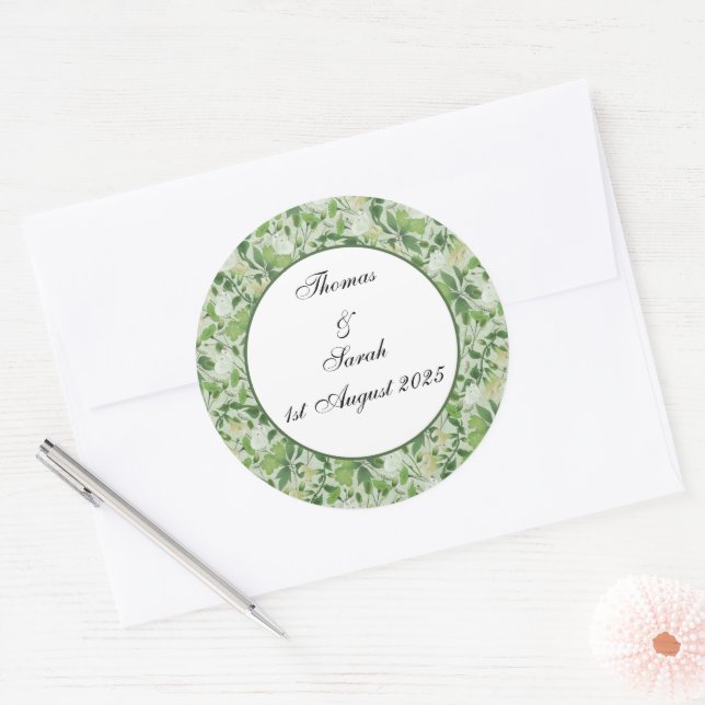 Victorian Meadow Classic Round Sticker (Envelope)