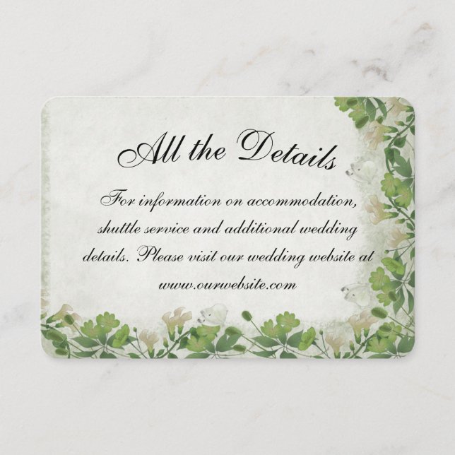 Victorian meadow - wedding enclosure card  (Front)