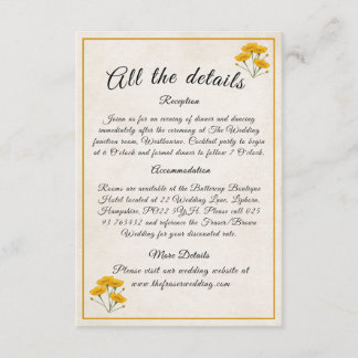 Victorian Meadow yellow - enclosure card