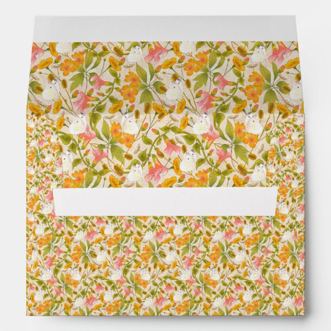 Victorian Meadow yellow - Wedding envelope (Back (Bottom))