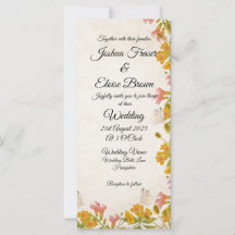 Victorian Meadow yellow Wedding Invitation