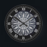 Victorian Medallion Wall Clock<br><div class="desc">Elegant and detailed Victorian design in black and white on a quality clock for medallion art lovers. 
 
 See a few of our products below (click to go to that product) and visit our very artistic stores at:</div>