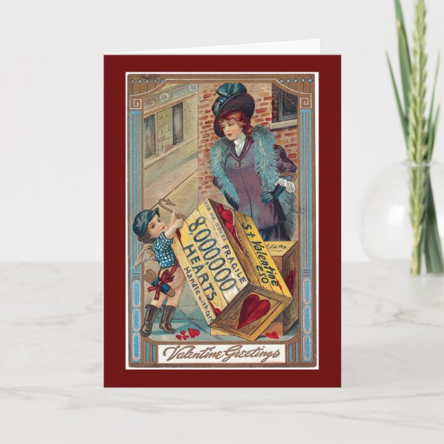 Victorian Millions of Hearts Valentine's Day Card (Front)