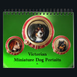 VICTORIAN MINIATURE DOG PORTRAITS 2017 Green Calendar<br><div class="desc">Elegant and artistic collection from Victorian Enamel miniature paintings in Green. 1. Pincher 2.Bloodhound 3-Tricolor Spaniel,  4-Chocolate Labrador , 5.Newfoundland  6-Skye Terrier,  7-West Highland Terrier, 8-Pincher, 9-Greyhound,  10-Bulldog,  11-Fox Terrier, 12 Bull Terrier</div>
