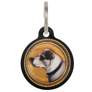 VICTORIAN MINIATURE DOG PORTRAITS Fox Terrier Pet Tag