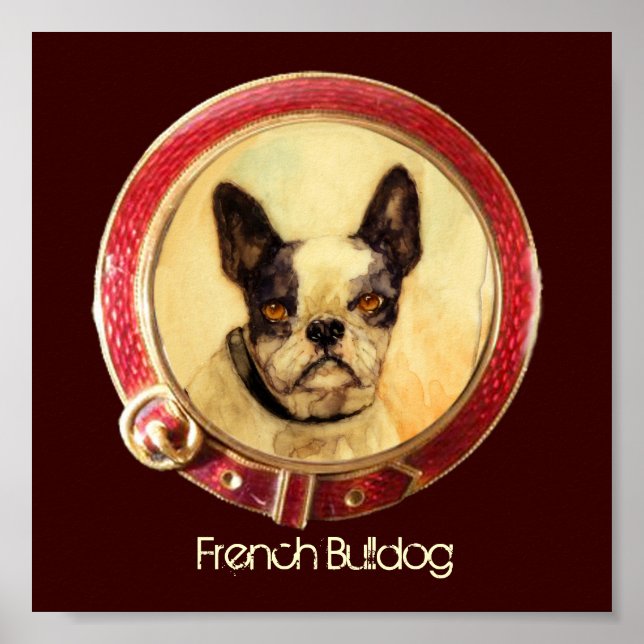 VICTORIAN MINIATURE DOG PORTRAITS French Bulldog Poster (Front)