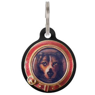 VICTORIAN MINIATURE DOG PORTRAITS Pincher Pet Tag
