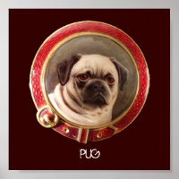 VICTORIAN MINIATURE DOG PORTRAITS Pug