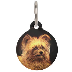 VICTORIAN MINIATURE DOG PORTRAITS Skye Terrier Pet Tag
