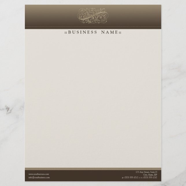Victorian Mocha Customised Letterhead (Front)