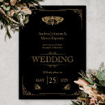 Victorian Moth Elegant Gothic Wedding Invitation<br><div class="desc">Make your non traditional wedding special with customisable gothic wedding invitations. Perfect for a Halloween wedding or Hallowedding, this mystical design with moth symbols will leave your guests speechless. If you are a couple that loves tattoos, rock and roll wedding aesthetics, and gothic weddings — this wedding invite is for...</div>