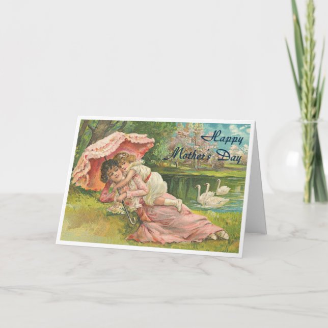 Victorian Mother and Child Holiday Card (Front)