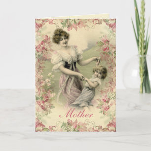 Victorian Mother & Child Vintage Mothers Day Card
