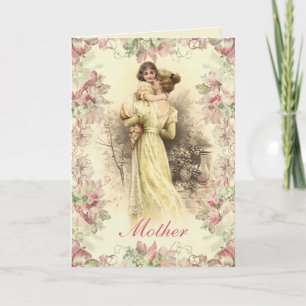 Victorian Mother & Child Vintage Mothers Day Card
