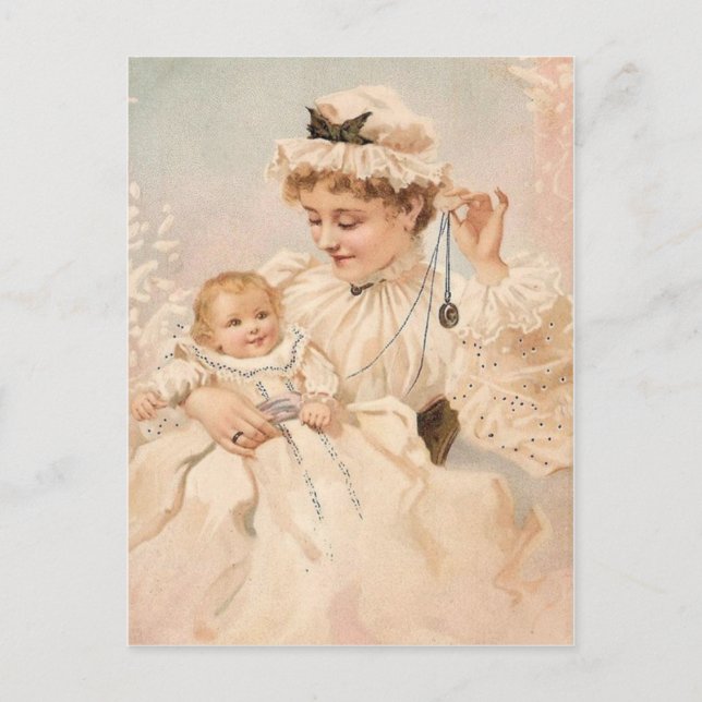 Victorian Mother With Child Mother's Day Card (Front)