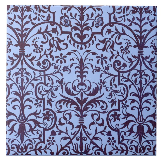 Victorian motif in blue tile (Front)