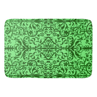 Victorian motif in green bath mat