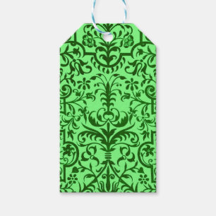 Victorian motif in green gift tags