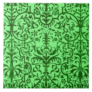 Victorian motif in green tile