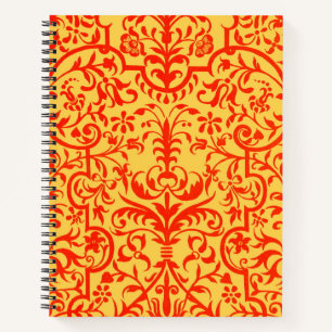 Victorian motif in orange notebook