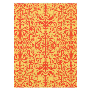 Victorian motif in orange tablecloth
